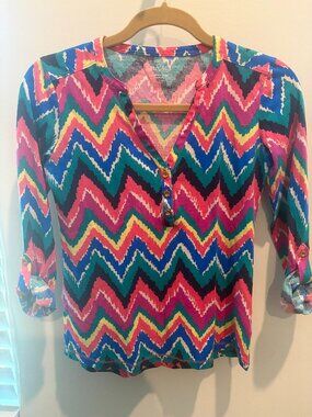 Lilly Pulitzer XS ( X-Small ) Janelle Top  - Woman's Multicolor